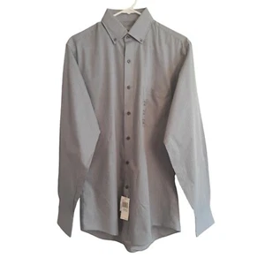 Van Heusen Dress Shirt Mens 15 34/35 Grey White Long Sleeve - Picture 1 of 14