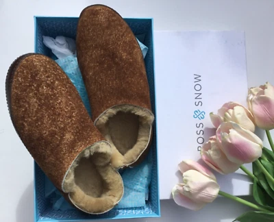 ZAPATILLAS Ross & Snow hechas en ITALIA Kristina genuinas de piel de oveja talla 7 MARRÓN NUEVAS Foto 1 de 4