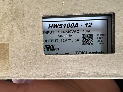 TDK LAMBDA HWS100A-12 100W 12V POWER SUPPLY - Image 1 of 2