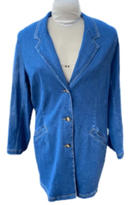 Abrigo/abrigo vaquero para mujer Orvis 3 botones delantero talla 18 Foto 1 de 4