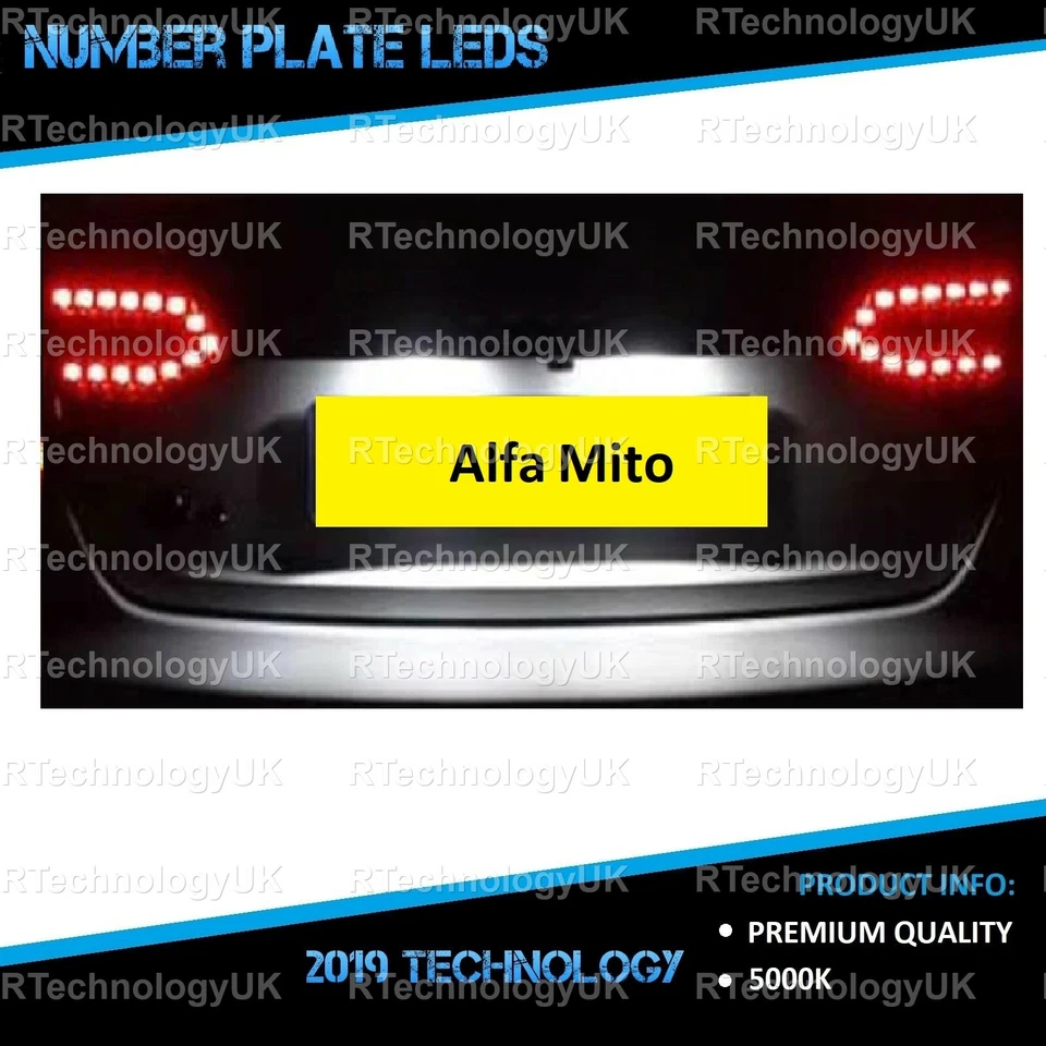 PREMIUM para Alfa Romeo Mito White LED Number Plate Bombillas Upgrade Foto 1 de 1