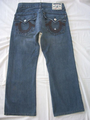 True Religion Billy Relaxed Flap Jeans Mens SIze 34 x 28 Distressed 100% Cotton - Image 1 of 4