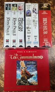 POPE JOHN PAUL II VHS & Charlton Heston BEN HUR / TEN COMMANDMENTS sealed VHS - Picture 1 of 5
