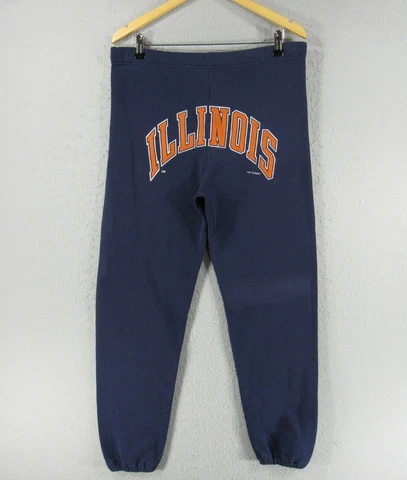 Illinois Fighting Illini Pants Mens Medium Blue Russel Athletic USA NCAA 90s Cover