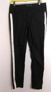  INC  fit skinny leg black jeans slim fit with white tuxedo stripe sz 8 @14  - Picture 1 of 7
