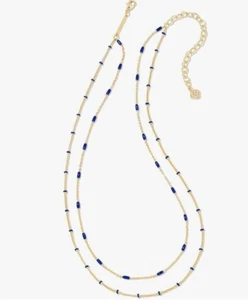 Kendra Scott Dottie Multistrand Necklace Gold Amethyst NWT - Picture 1 of 5