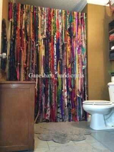 50 Strands Bohemian gypsy rag Window Bohemian Valance Indian Backdrop curtain - Picture 1 of 13