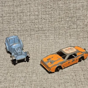 Vintage Tootsietoy Blue Ford Roadster USA Midgetoy Orange & Matchbox Super Fast  - Picture 1 of 20