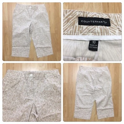 "Pantalones capri para mujer COUNTERPARTS talla 10 nuevos sin etiquetas entrepierna algodón 18""" Foto 1 de 4