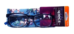 Foster Grant Women's Misha Blue Reading Glasses with Soft Case ~ Choose Strength - Picture 1 of 3