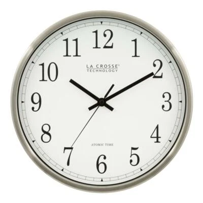 La Crosse Technology Wall Clock Atomic Analog Metal-Frame Silver 12 in. Height - Image 1 of 4