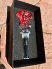 Rosenthal Versace Medusa Wine Bottle Stopper Red Frosted Crystal W Box 5”