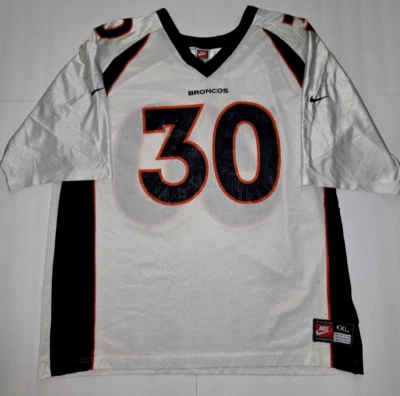 Camiseta de futebol branca vintage Nike Denver Broncos Terrell Davis #30 XXL usada - Imagem 1 de 4