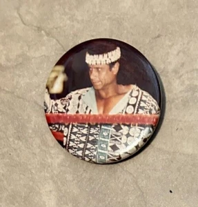 Vintage 1980's Jimmy SuperFly Snuka Pin Back Photo Button 2.5" WWE WWF Wrestling - Picture 1 of 2