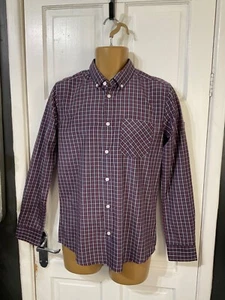 BLUE INC INDUSTRIALIZE size S blue & red white check shirt smart casual wear - Picture 1 of 10