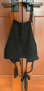 Rails NWT Ladies Kyra Black Linen Halter Top Size L w/ Adjustable Ties - Picture 1 of 10