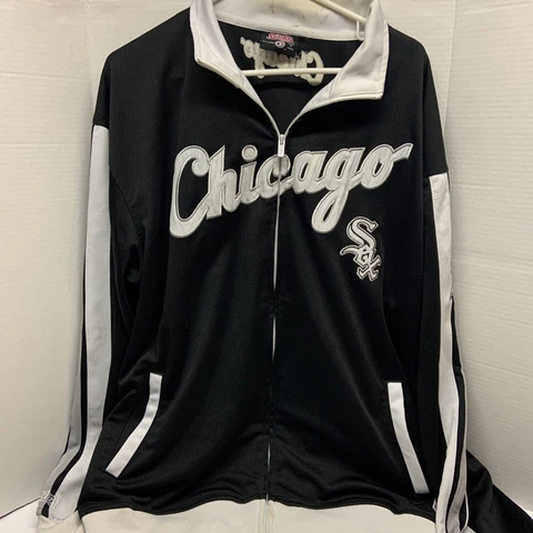 Chicago White Sox MLB Stitches Zip Up Jacket 2XL Black and White Cover
