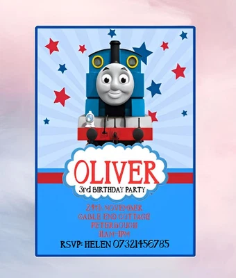 PERSONALISED THOMAS THE TANK ENGINE, PARTY INVITATIONS BIRTHDAY PARTY INVITES - Image 1 of 3