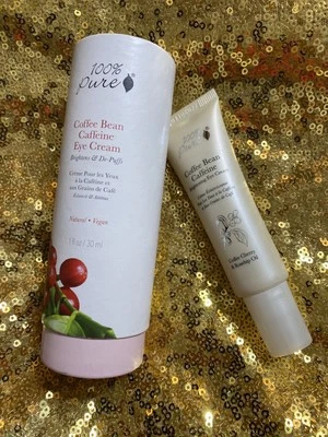 Creme para os olhos 100% puro natural vegano cafeína grão 1 fl oz novo na caixa lacrado brilhante - Imagem 1 de 4