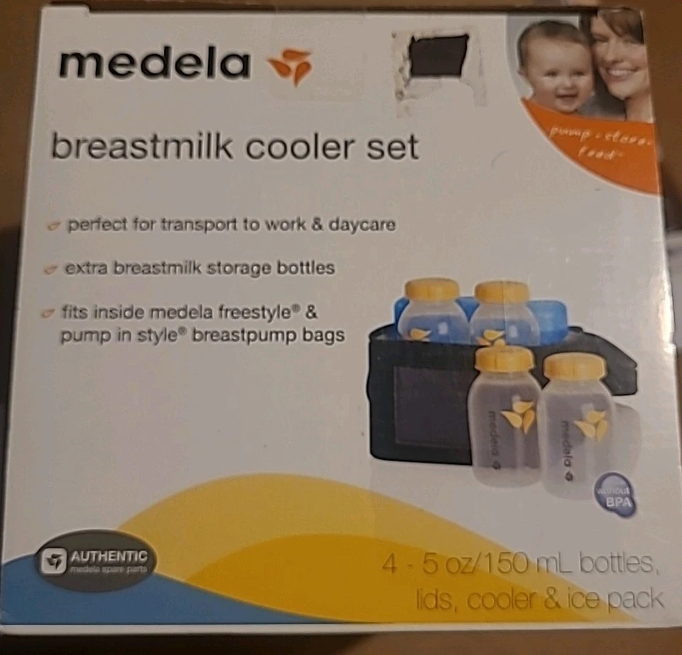 Juego de enfriador de leche materna Medela con biberones y tapas, enfriador y bolsa de hielo Foto 1 de 1