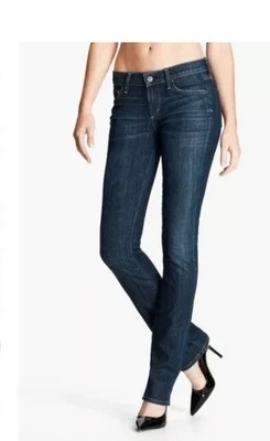 Pantalones de mezclilla Citizens of Humanity 28 Ava tiro bajo pierna recta azul oscuro nuevos con etiquetas NUEVO Foto 1 de 4