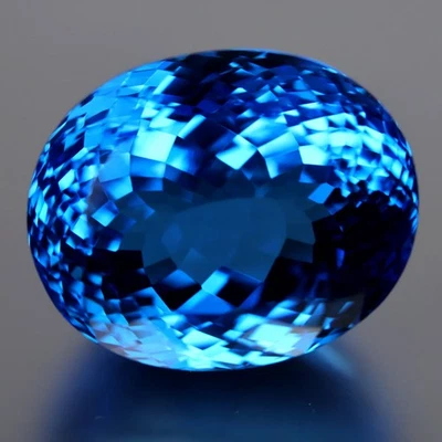 49.92 ct Magnificent Oval (21.60 x 17.56 mm) Brazil Swiss Blue Topaz Gemstone - Image 1 of 3