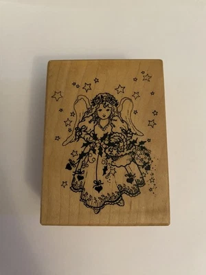 Sello de goma montado en madera PSX F-431 ángel de la guarda RS90 Foto 1 de 4