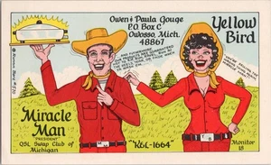 Vintage CB Radio QSL Postcard KEL 1664 Owosso Michigan USA - Picture 1 of 2