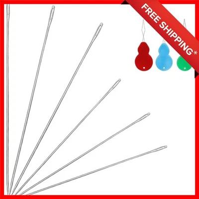 6 PCS Extra Fine Beading Needles Set with Threaders - Stainless Steel Luxury Foto 1 de 4