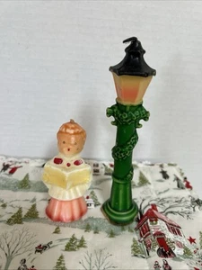 Vintage Gurley Christmas Candles MCM Choir Boy, Caroler & Old Time Lamp 3.5&5.5” - Picture 1 of 8