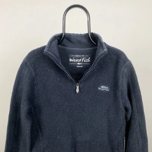 Weird Fish Fleece 1/4 Zip Jumper Sweater Pullover Blue VGC Men’s Medium - Picture 1 of 4