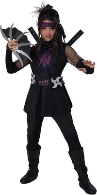 Disfraz de Viuda Strike Ninja Guerrero Niña Negro Elegante Halloween Niño Foto 1 de 3