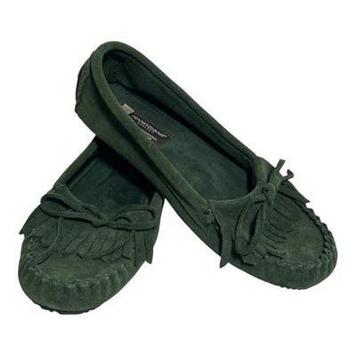 Manitobah Mujer Sunshine Mocasines Talla 9 Gamuza Flecos Arco Vibram Planos Acogedores Foto 1 de 4