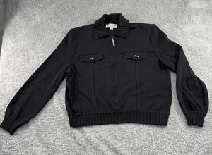 St. John Collection by Marie Gray Jacket Womens Med Black Santana Knit Zipper - Picture 1 of 11