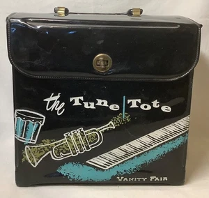 Vintage Tune Tote Vanity Fair Vinyl 45's Record Holder With Handle Instruments - Picture 1 of 7