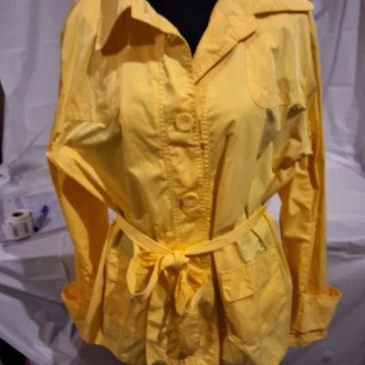 Chico’s Rain utility jacket Size 3 US Women's Yellow  Belted  - Image 1 of 4