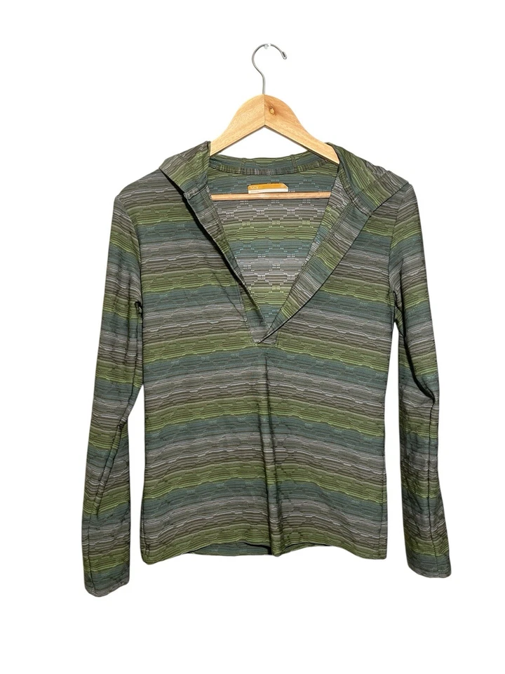 Sudadera con Capucha Lucy Pullover Para Mujer Pequeña Elastizada Ombre Verde Gris Foto 1 de 4