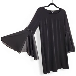 Vintage y2k AGB Bell Sleeve Fairy Whimsy Goth Dress Size 8 Black  - Picture 1 of 6