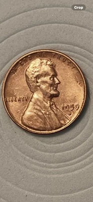 1959-D Lincoln Memorial Cent Penny. DDO On Date And Liberty.  Red  - Image 1 of 2