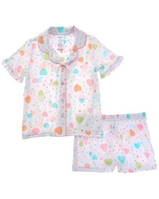 Juego corto de pijama con volantes Happy Days blanco 3T Rene Rofe 2 piezas Foto 1 de 2