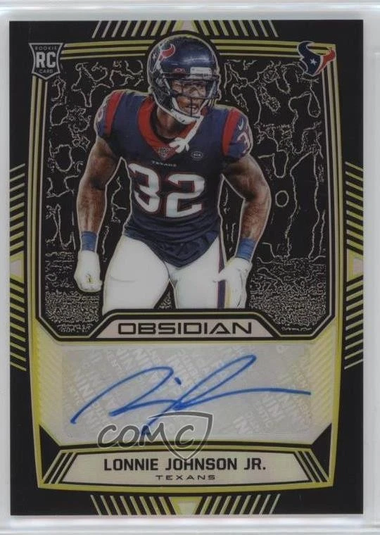 2019 Panini Obsidian Rookie Electric Etch Yellow /25 Lonnie Johnson Jr Auto RC - Image 1 of 2