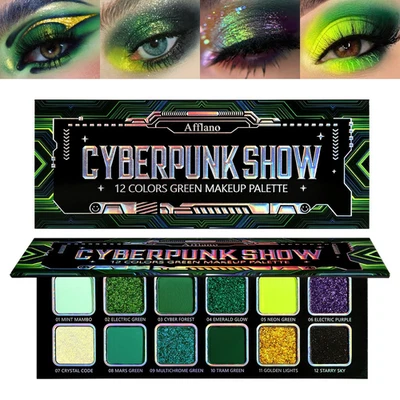 Multichrome Green Eyeshadow Palette, Color-Shifting Green Glitter Eyeshadow Pall - Image 1 of 4