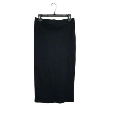 Bagatelle Collection Black Ribbed Midi Pencil Skirt Size Medium Elastic Waist.  - Image 1 of 4
