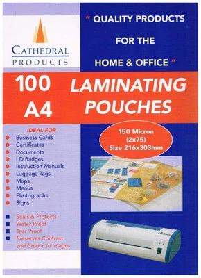 Cathedral a4 Thick laminating pouch pouches heated thick 100 200 Non Jam 1Tester
