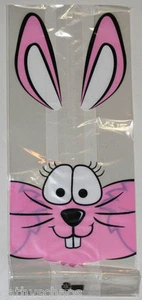 Bolsas para violonchelo conejo de Pascua rosa de 25 piezas 5x11 seguras para alimentos hechas en EE. UU. - Imagen 1 de 1