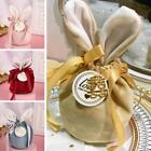 1pcs Bunny Favor Bags Rabbit Ear Velvet Candy Gift Bag Party Easter Egg Basket