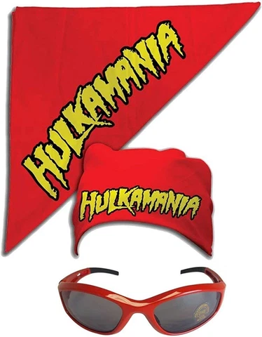 Hulk Hogan Hulkamania Bandana Sunglasses Costume -Red-Red Cover