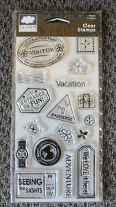 Cloud 9 Design 17 piece Travel Set of clear STAMPS NEW! VACATION!!! - Picture 1 of 1