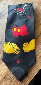 Mickey Mouse 100% Silk Tie Magician Black Tie Mickey Inc. Disney Fantasia Movie - Picture 1 of 5