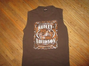 CAMISETA HARLEY DAVIDSON RIDE FREE Motociclista Motocicleta Defiance Omaha Sin Mangas Pequeña - Imagen 1 de 5